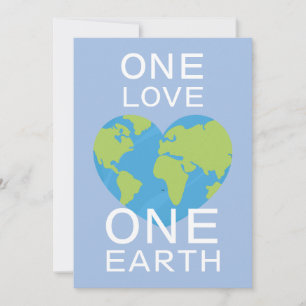 One Love One Earth, Earth Day, Save Our Planet Holiday Card