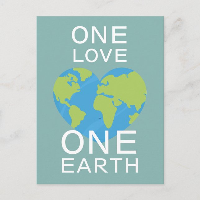 One Love One Earth, Earth Day, Save Our Planet Postcard (Front)