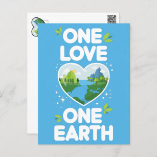 One Love One Earth Heart Our Planet Postcard
