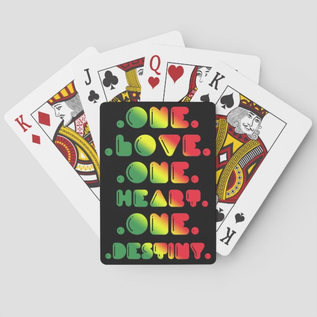 ONE LOVE, ONE HEART, ONE DESTINY. PLAYING CARDS (Back)
