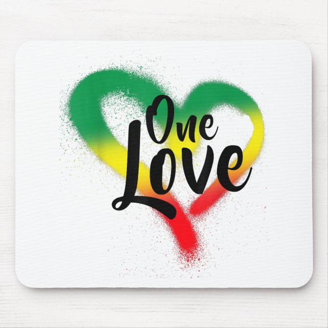 One Love One Heart Reggae Vibes Mouse Pad (Front)