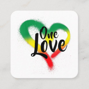 One Love One Heart Reggae Vibes Square Business Card
