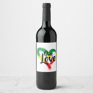 One Love One Heart Reggae Vibes Wine Label