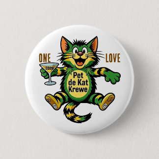 ONE LOVE  ONE KAT 6 CM ROUND BADGE