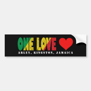 ONE LOVE Peace and Love Quote Bumper Sticker