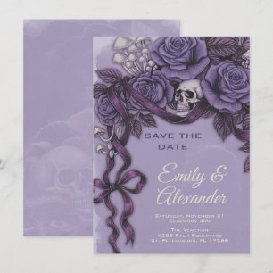 One Love, Plum Gothic Wedding Design Save The Date