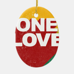 One Love Poster Ceramic Tree Decoration