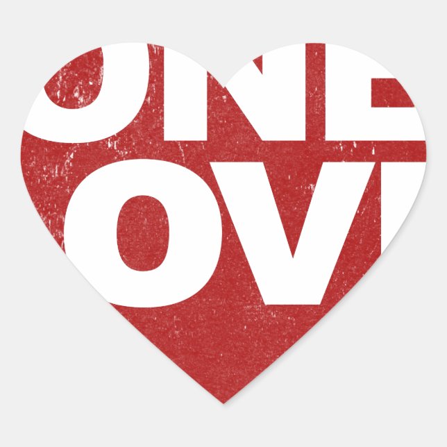 One Love Poster Heart Sticker (Front)