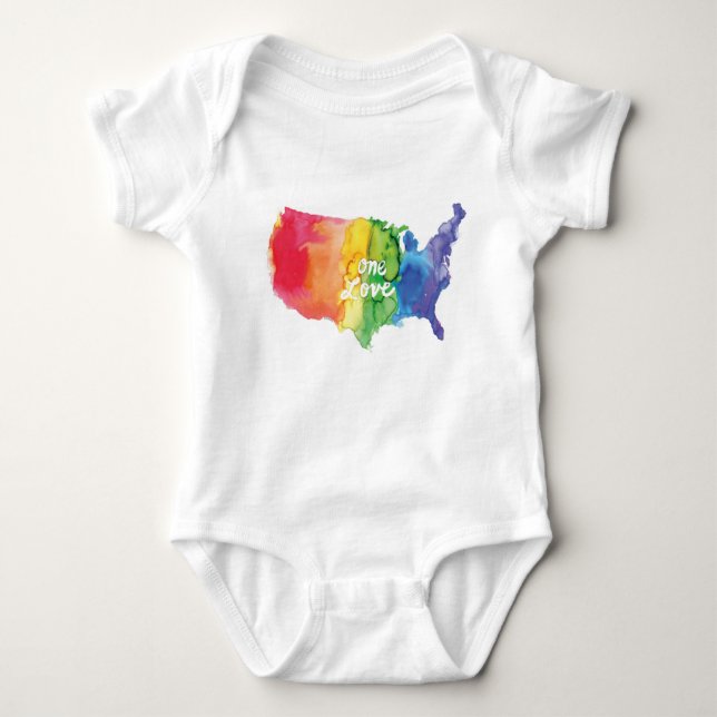 "One Love" Pride Creeper for Babies (Front)
