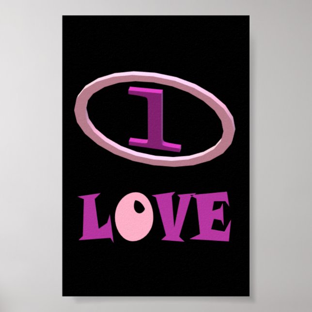 One love purple pink and black design poster (Front)