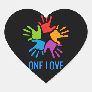 One Love Rainbow Hands Sticker