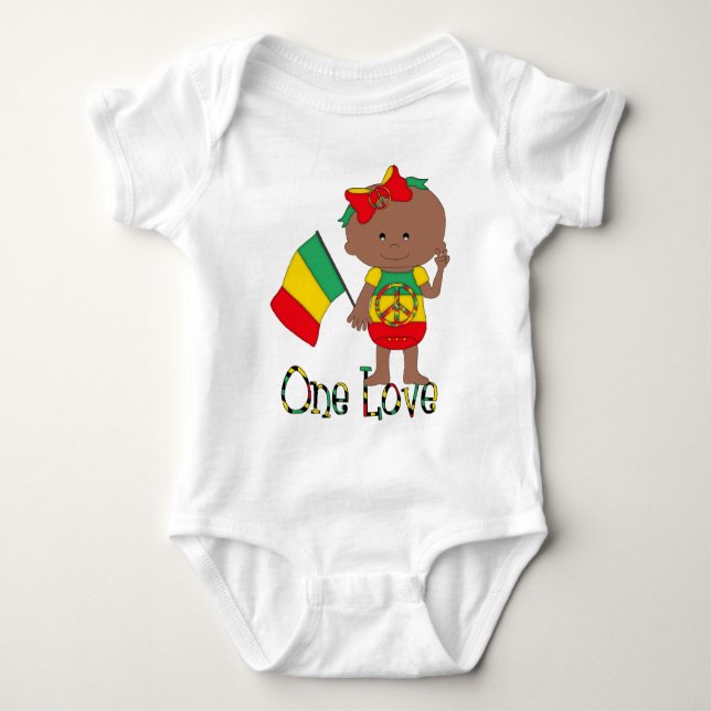 One Love Rasta Baby African American Bodysuit (Front)