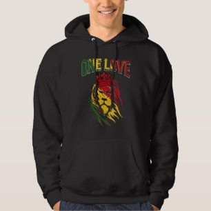 One Love Rasta Lion Jamaican Pride Reggae African Hoodie