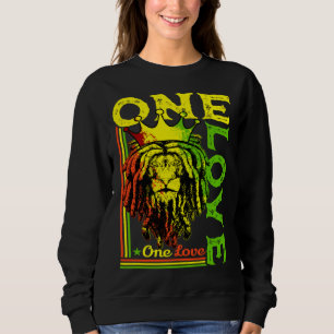 One Love Rasta Lion Jamaican Pride Reggae African Sweatshirt
