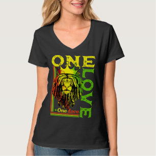 One Love Rasta Lion Jamaican Pride Reggae African T-Shirt