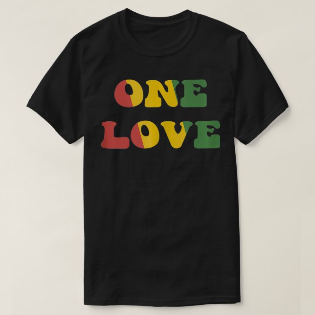 One Love Rasta Rastafari Reggae Music Roots Jamaic T-Shirt (Design Front)