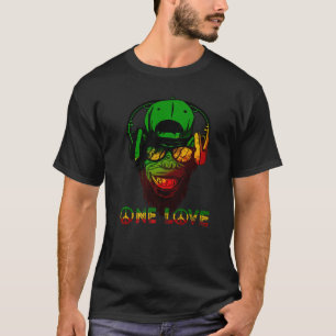 One Love Rasta Reggae Monkey Hippie Rastafarian Go T-Shirt