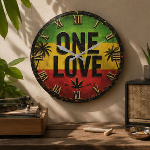 One Love Regga Large Clock