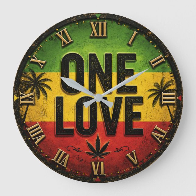 One Love Regga Large Clock (Front)