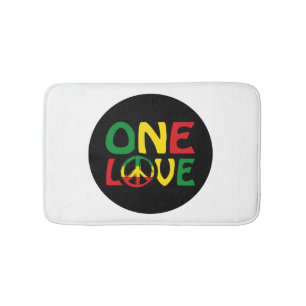One Love, Reggae design Bath Mat