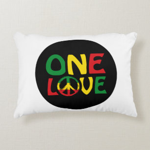 One Love, Reggae design Decorative Cushion