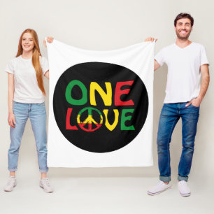 One Love, Reggae design Fleece Blanket