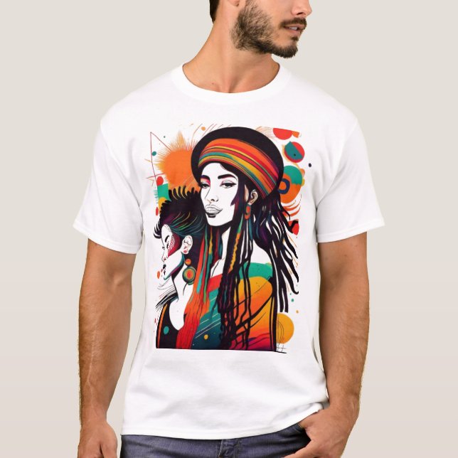 One Love Reggae Design T-Shirt (Front)