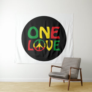 One Love, Reggae design Tapestry