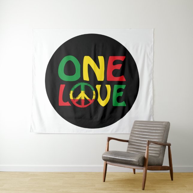 One Love, Reggae design Tapestry (In Situ (Horizontal))