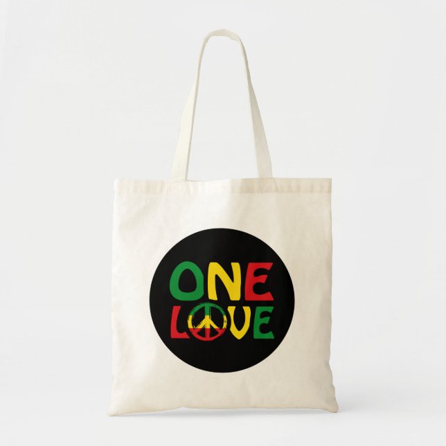 One Love, Reggae design Tote Bag (Front)