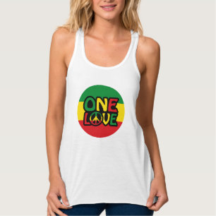 One Love, Reggae design with reggae colours Singlet