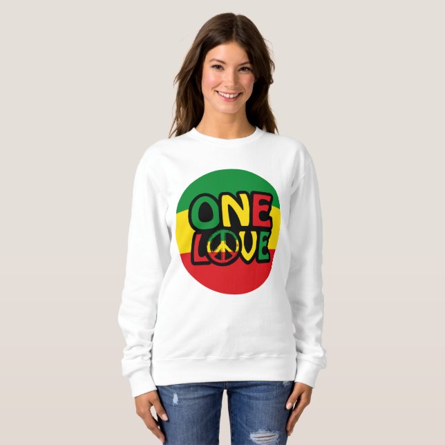 One Love, Reggae design with reggae colours Sweatshirt (Front Full)