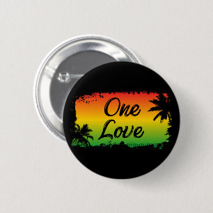 One Love Reggae Music 6 Cm Round Badge