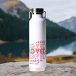 One Love Teacher Pink Modern Personalised Name Water Bottle<br><div class="desc">One Love Teacher Pink Modern Personalised Name Thor Copper Vaccuum Insulated Water Bottle features the text "one loved teacher" in modern pink script typography accented with love hearts and personalised with your custom name. Perfect for your favourite teacher for teacher appreciation, birthday, Christmas, holidays and more. Designed by Evco Studio...</div>