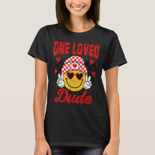 One Loved Dude Checkered Heart Valentines Day Boys T-Shirt