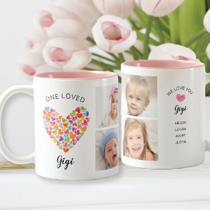 One Loved Gigi Four Photo Collage  Two-Tone Coffee Mug