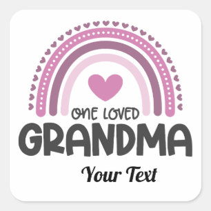 One Loved Grandma Rainbow Square Sticker
