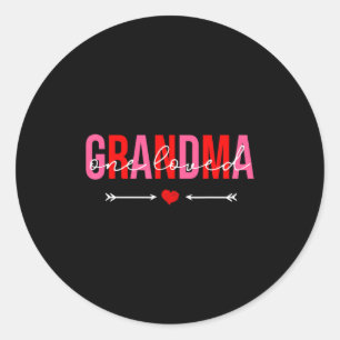 One Loved Grandma Valentines Day Family Matching  Classic Round Sticker