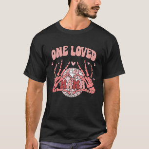 One Loved Mama Funny Skeleton Hearts Retro Groovy T-Shirt