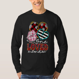 One Loved Memaw Kissing Red Plaid Heart Valentine' T-Shirt