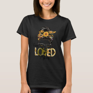 One Loved Mum Messy Bun Women Valentine's Day T-Shirt