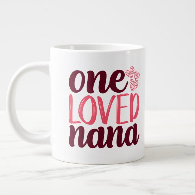 One Loved Nana Valentine Large Coffee Mug (Left)