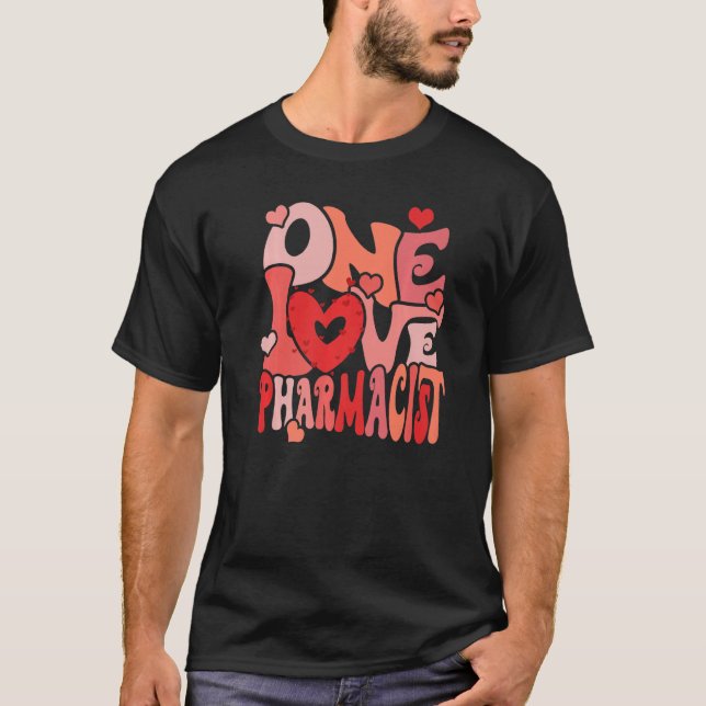 One Loved Pharmacist Heart Love Pharmacy Tech Vale T-Shirt (Front)