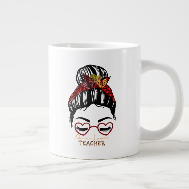 One Loved Teacher Large Coffee Mug (Right)