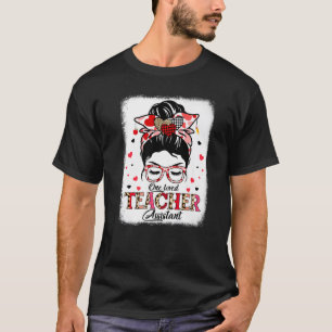 One Loved Teacher Leopard Plaid Valentine's Day Wo T-Shirt