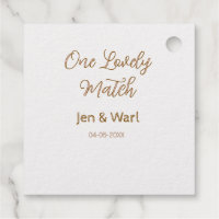 one lovely match pink golden name date wedding cou