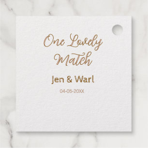 one lovely match pink golden name date wedding cou favour tags