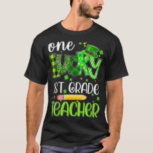 One Lucky 1st Grade Teacher Pencil Shamrock St Pat T-Shirt