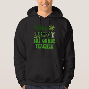One Lucky 3rd Grade Teacher Vintage Groovy St. Pat Hoodie