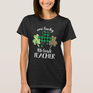 One Lucky 4th Grade Teacher St Patricks Day Shamro T-Shirt